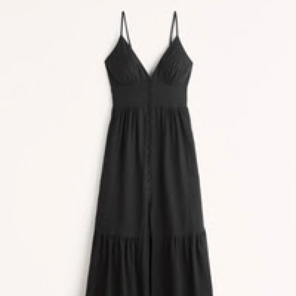 Abercrombie Women's Button-Through Maxi Dress (BLACK) Size S